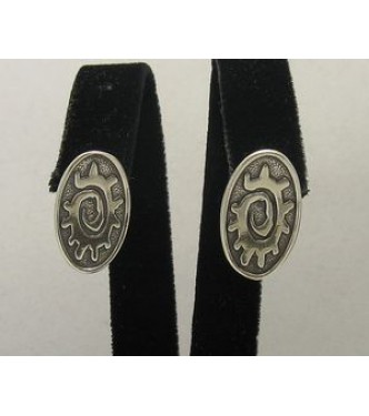 E000132 Sterling silver earings solid 925 Sun French clip