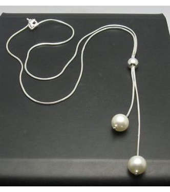 STERLING SILVER NECKLACE PEARLS NEW 925 PERFECT QUALITY