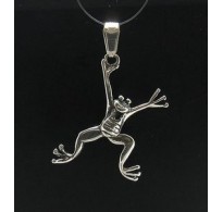 PE000527 Stylish Sterling silver pendant charm Frog 925 solid