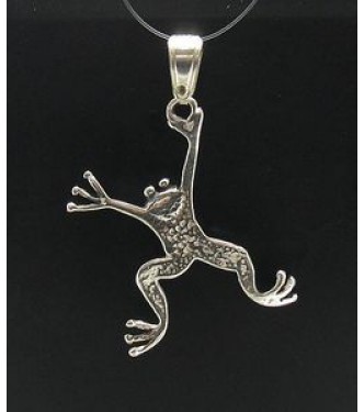 PE000527 Stylish Sterling silver pendant charm Frog 925 solid