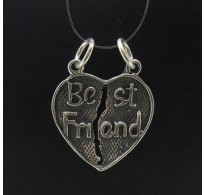 PE000546 Sterling silver pendant heart best friend 925 solid