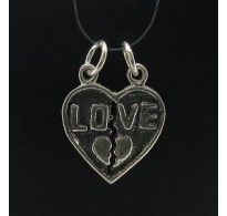 PE000547 Sterling silver pendant love heart 925 solid
