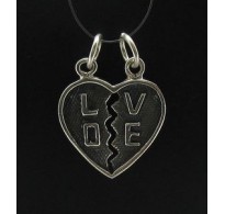 PE000548 Sterling silver pendant love heart 925 solid