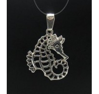 PE000529 Sterling silver pendant solid 925 sea horse charm