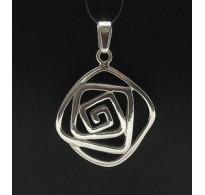 PE000484 Stylish Sterling silver pendant 925 solid spiral handmade