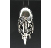 PE000401 Stylish Sterling silver pendant 925 solid alien skull biker