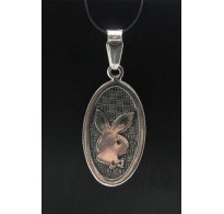 PE000524 Sterling silver pendant bunny charm 925 solid