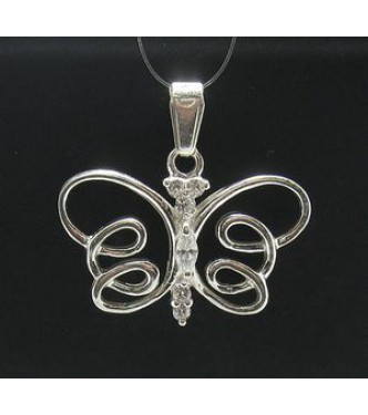 PE000393 Stylish Sterling silver pendant 925 solid butterfly cz quality