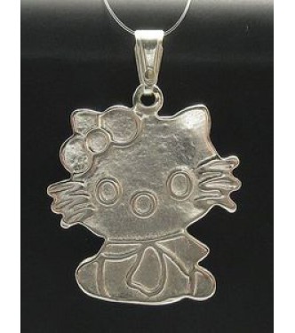 PE000267 Stylish Sterling silver pendant 925 cat charm solid
