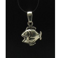 PE000514 Stylish Sterling silver pendant charm small fish 925 solid