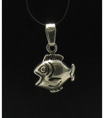 PE000514 Stylish Sterling silver pendant charm small fish 925 solid