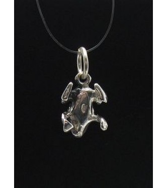 PE000512 Stylish Sterling silver pendant charm small Frog 925 solid