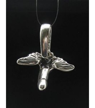 PE000519 Stylish Sterling silver pendant charm flying penis wings 925 solid