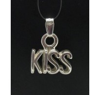 PE000497 Stylish Sterling silver pendant 925 solid charm kiss