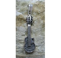 PE000749 STERLING SILVER PENDANT CHARM SOLID 925 GUITAR NEW