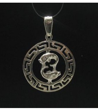 STERLING SILVER PENDANT CHARM ZODIAC SIGN PISCES 925