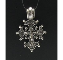 PE000343 Stylish Sterling silver pendant 925 solid cross orthodox handmade