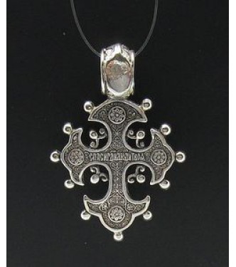 PE000343 Stylish Sterling silver pendant 925 solid cross orthodox handmade