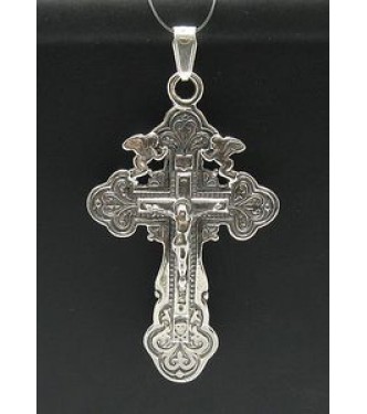 PE000394 Stylish Sterling silver pendant 925 solid cross angel orthodox