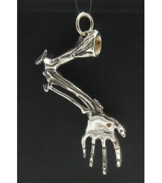 PE000537 Stylish Sterling silver pendant death hand 925 solid biker gothic