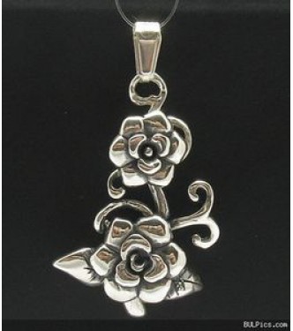 PE000361 Stylish Sterling silver pendant 925 flower rose quality