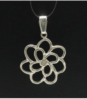 PE000426 Stylish Sterling silver pendant 925 solid huge flower charm light
