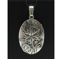 PE000423 Stylish Sterling silver pendant 925 solid huge flower handmade