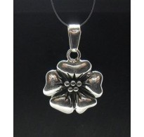 PE000532 Sterling silver pendant charm flower 925 solid
