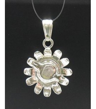 PE000437 Stylish Sterling silver pendant 925 solid flower enamel