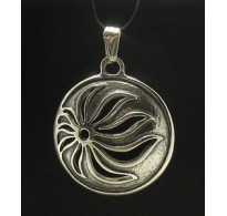 PE000631 Stylish Sterling silver pendant solid 925 Flower handmade