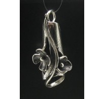 PE000573 Sterling silver pendant Flower solid 925 handmade