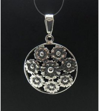 PE000542 Sterling silver pendant flower 925 solid