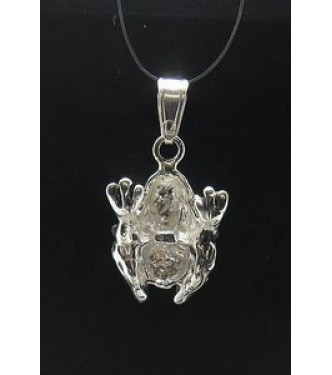 PE000538 Stylish Sterling silver pendant charm FROG 925 solid
