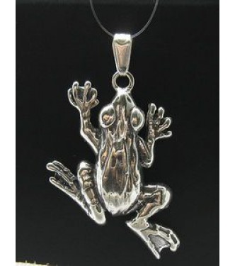 PE000447 Stylish Sterling silver pendant 925 solid huge frog handmade