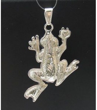 PE000447 Stylish Sterling silver pendant 925 solid huge frog handmade