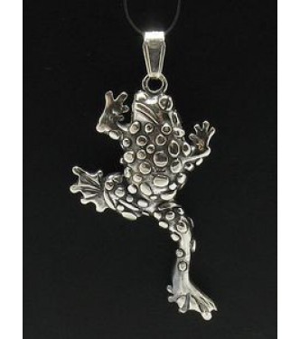 PE000410 Stylish Sterling silver pendant 925 frog handmade