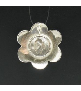 PE000420 Stylish Sterling silver pendant 925 solid huge flower