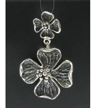 PE000398 Stylish Sterling silver pendant 925 solid huge flower handmade