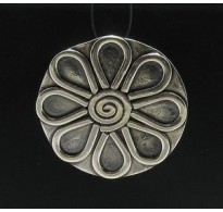 PE000467 Stylish Sterling silver pendant 925 solid huge flower handmade