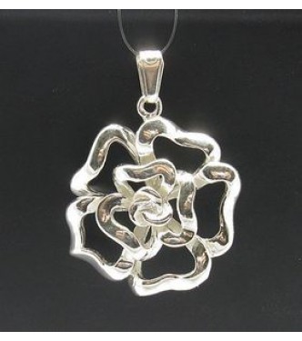 PE000174 Stylish Sterling silver pendant 925 Huge Flower solid