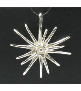 PE000389 STERLING SILVER PENDANT HUGE FLOWER QUALITY 925 NEW