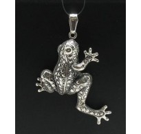 PE000463 Stylish Sterling silver pendant 925 solid huge frog
