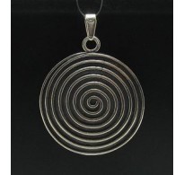 PE000471 Stylish Sterling silver pendant 925 solid huge spiral handmade