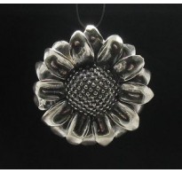 PE000572 Sterling silver pendant huge sunflower 925