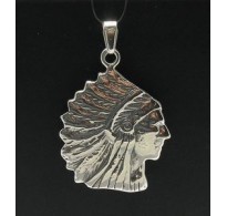 PE000435 Stylish Sterling silver pendant 925 solid indian head
