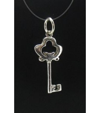 PE000556 Sterling silver pendant charm key 925 solid