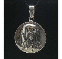 PE000612 Sterling silver pendant solid 925 Mother of God handmade