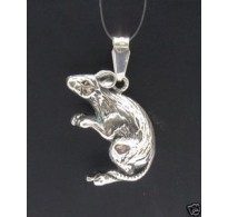STERLING SILVER PENDANT RAT MOUSE 3D 925 NEW CHARM