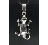 PE000521 Sterling silver pendant salamander gecko 925 solid