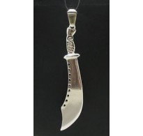 PE000608 Sterling silver pendant solid 925 Scimitar Sword